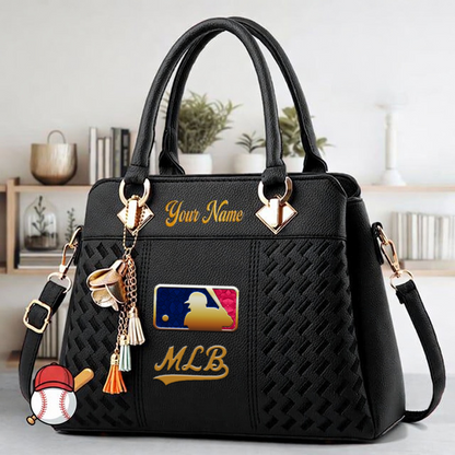 LIMITED EDITION - NEW CUSTOMIZED MLB31 MAJOR LEAGUE BASEBALL ZIP HANDBAG MULTICOLOR