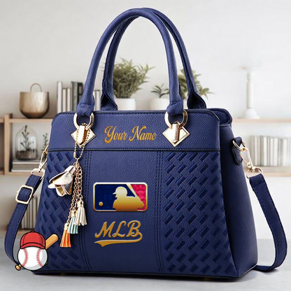 LIMITED EDITION - NEW CUSTOMIZED MLB31 MAJOR LEAGUE BASEBALL ZIP HANDBAG MULTICOLOR