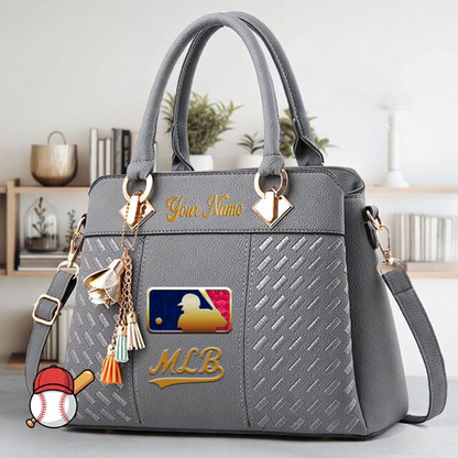 LIMITED EDITION - NEW CUSTOMIZED MLB31 MAJOR LEAGUE BASEBALL ZIP HANDBAG MULTICOLOR