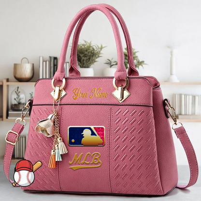 LIMITED EDITION - NEW CUSTOMIZED MLB31 MAJOR LEAGUE BASEBALL ZIP HANDBAG MULTICOLOR