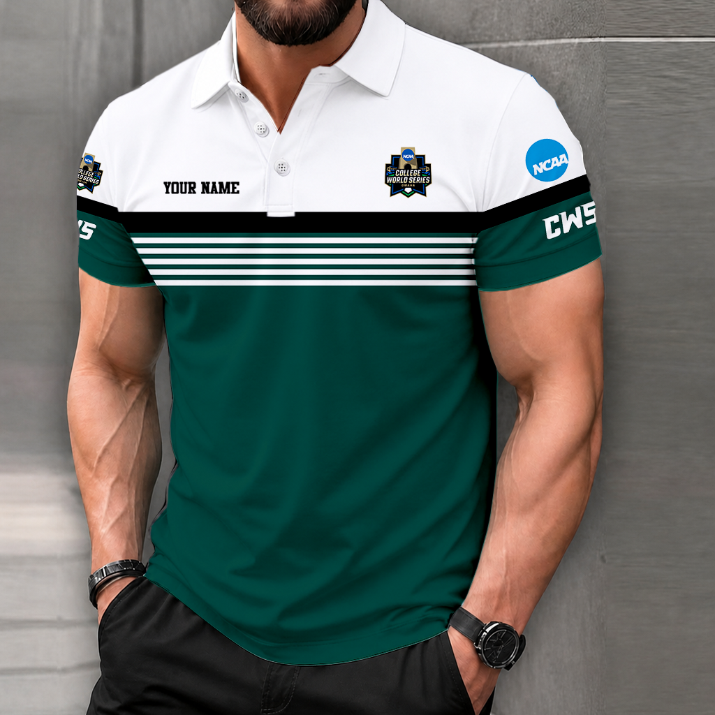 LIMITED EDITION - NEW CUSTOMIZED NCAA CWS31 CWS COLLEGE WORLD SERIES POLO SHIRT