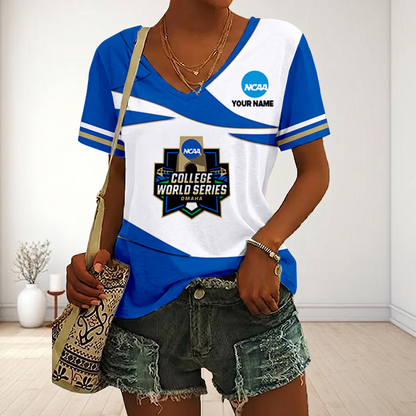 LIMITED DROP - NEW CUSTOMIZED | NCAA CWS31 COLLEGE WORLD SERIES V-NECK FEMALE SHIRT