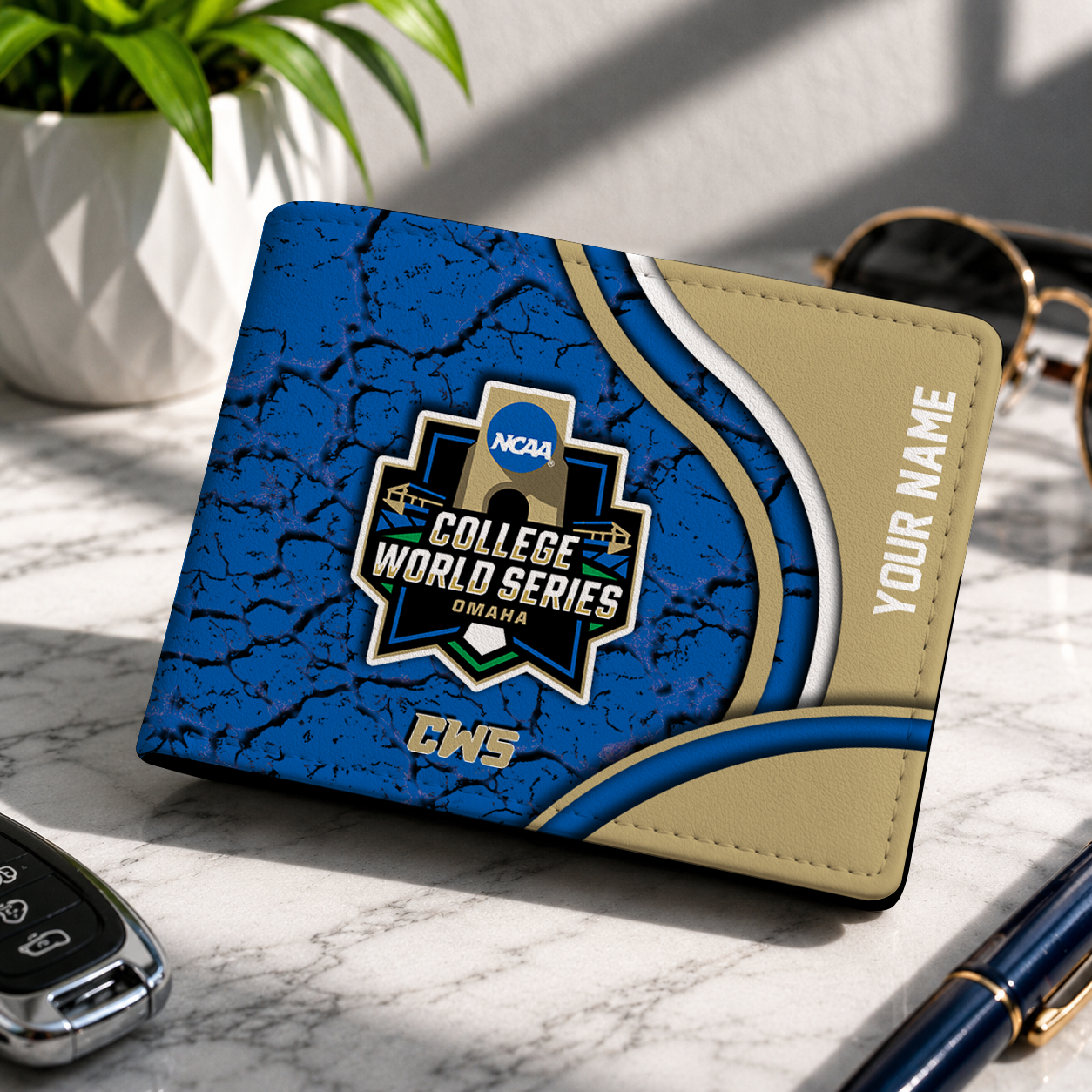 VIRAL EDITION - NEW CUSTOMIZED NCAA CWS31 COLLEGE WORLD SERIES LEATHER WALLET