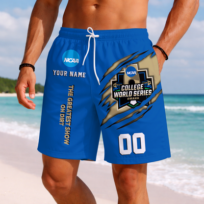 LIMITED EDITION - NEW CUSTOMIZED NCAA CWS31 CWS COLLEGE WORLD SERIES SHORT PANTS
