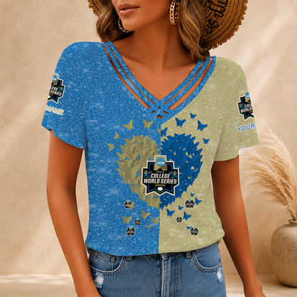 [FAN FAVORITE] NEW CUSTOMIZED NCAA CWS31 COLLEGE WORLD SERIES V-NECK SHIRT