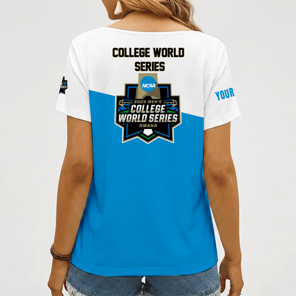 [FAN FAVORITE] NEW CUSTOMIZED NCAA CWS31 COLLEGE WORLD SERIES V-NECK FEMALE SHIRT