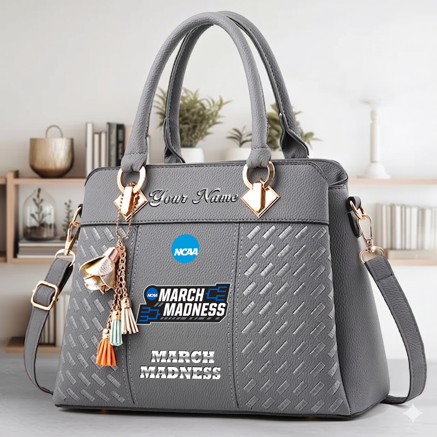 LIMITED EDITION - NEW CUSTOMIZED NCAA MAM31 MARCH MADNESS ZIP HANDBAG MULTICOLOR