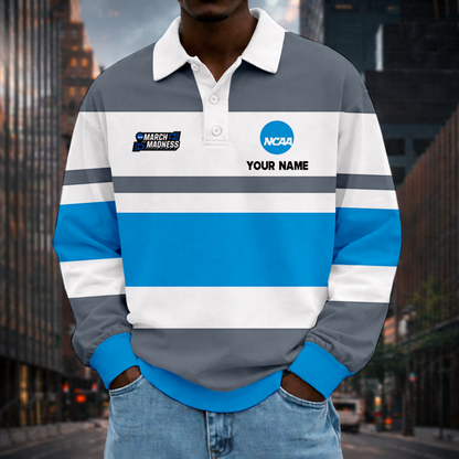 LIMITED EDITION - NEW CUSTOMIZED NCAA31 MAM MARCH MADNESS UNISEX LONG SLEEVE POLO