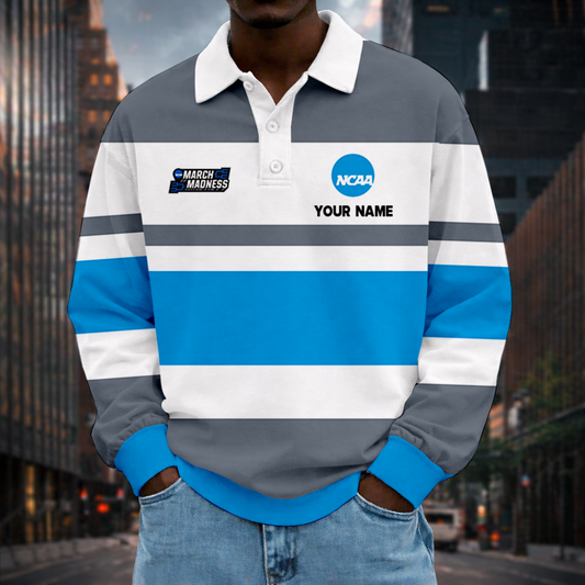 LIMITED EDITION - NEW CUSTOMIZED NCAA31 MAM MARCH MADNESS UNISEX LONG SLEEVE POLO