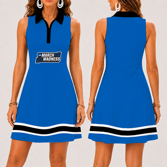[FAN FAVORITE] NEW CUSTOMIZED NCAA MAM31 MAM MARCH MADNESS STRAPPY WOMEN'S ZIP SLEEVELESS POLO DRESS