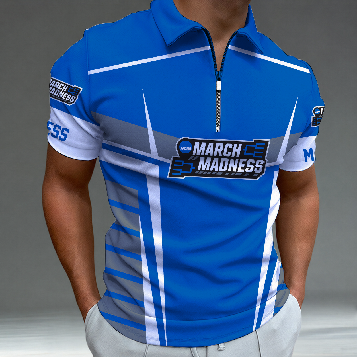 [FAN FAVORITE] NEW CUSTOMIZED NCAA MAM31 MAM MARCH MADNESS STRAPPY POLO SHIRT