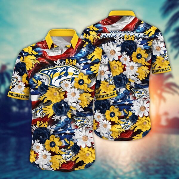 VIRAL EDITION - NEW CUSTOMIZED NHL31 NVP NASHVILLE PREDATORS INDEPENDENCE DAY UNISEX HAWAIIAN SHIRT
