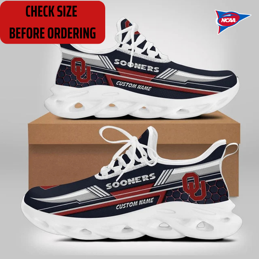 ELITE EDITION - NEW CUSTOMIZED NCAA FBS31 OUS OKLAHOMA SOONERS CLUNKY SNEAKERS