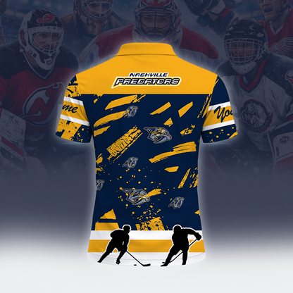 [SUPER SALE] NEW CUSTOMIZED NHL31 NVP NASHVILLE PREDATORS POLO SHIRT