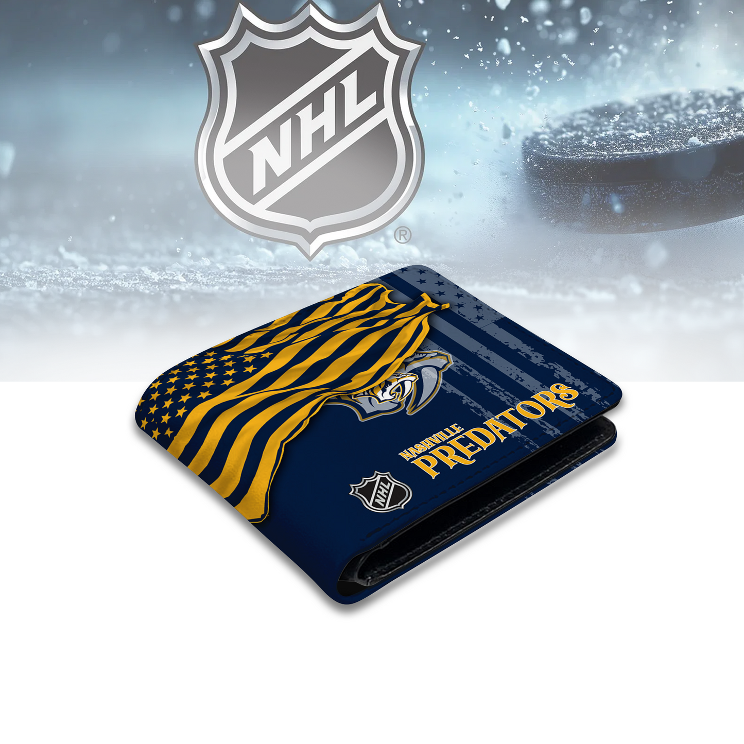 [SUPER SALE ] NEW CUSTOMIZED NHL31 NVP NASHVILLE PREDATORS LEATHER WALLET