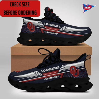 ELITE EDITION - NEW CUSTOMIZED NCAA FBS31 OUS OKLAHOMA SOONERS CLUNKY SNEAKERS