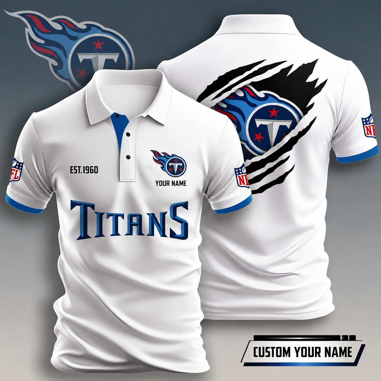 SPECIAL EDITION - NEW CUSTOMIZED NFL31 TST TENNESSEE TITANS T-SHIRT, POLO SHIRT, ZIP POLO SHIRT, HOODIE, ZIP HOODIE & SWEATSHIRT