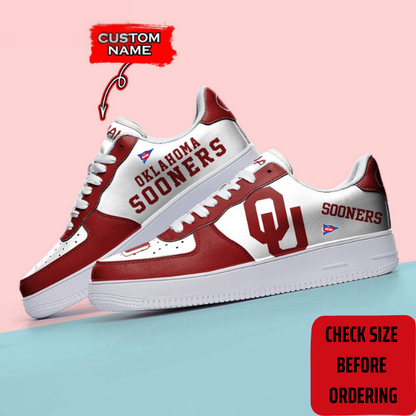 ELITE EDITION - NEW CUSTOMIZED NCAA FBS31 OUS OKLAHOMA SOONERS AF1 SHOES