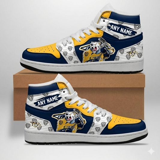 VIRAL EDITION - NEW CUSTOMIZED NHL31 NVP NASHVILLE PREDATORS AIR JORDAN SNEAKERS
