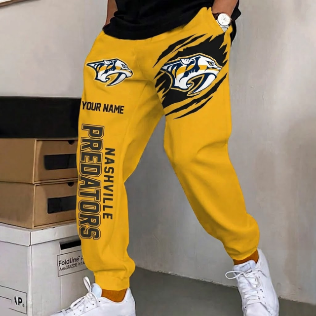 ELITE EDITION - NEW CUSTOMIZED NHL31 NVP NASHVILLE PREDATORS SWEATPANTS