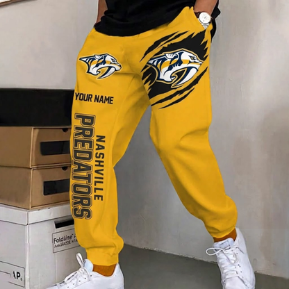 ELITE EDITION - NEW CUSTOMIZED NHL31 NVP NASHVILLE PREDATORS SWEATPANTS