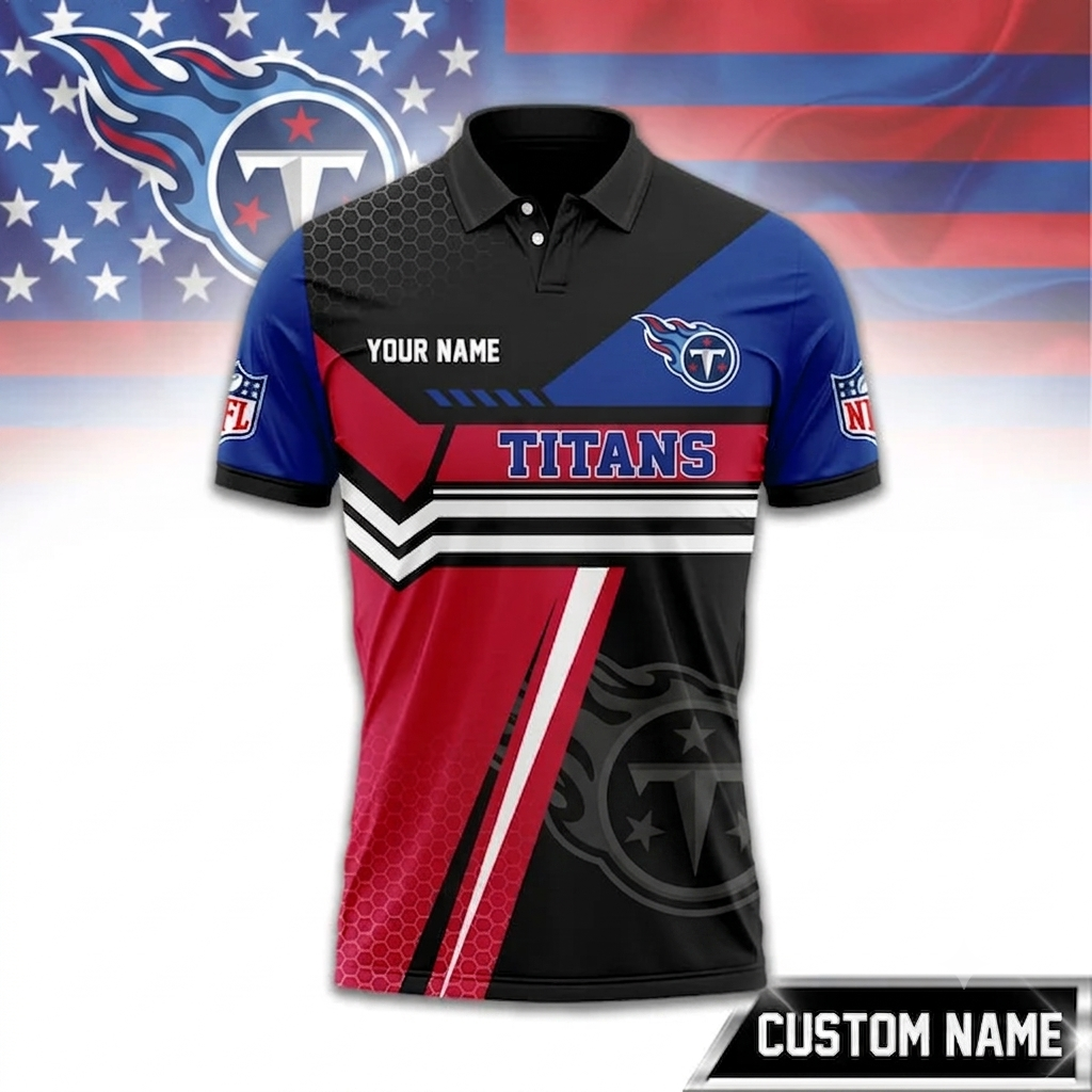 SPECIAL EDITION - NEW CUSTOMIZED NFL31 TST TENNESSEE TITANS POLO SHIRT, ZIP POLO SHIRT & T-SHIRTS