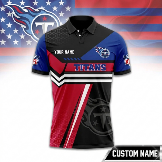 SPECIAL EDITION - NEW CUSTOMIZED NFL31 TST TENNESSEE TITANS POLO SHIRT, ZIP POLO SHIRT & T-SHIRTS
