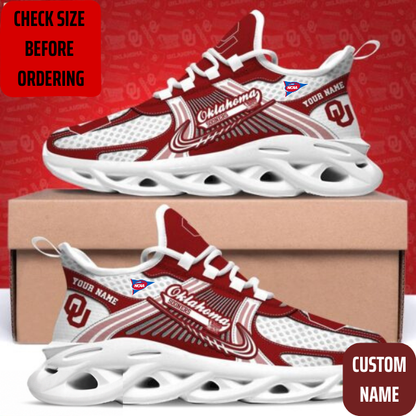 VIRAL EDITION - NEW CUSTOMIZED NCAA FBS31 OUS OKLAHOMA SOONERS CLUNKY SNEAKERS