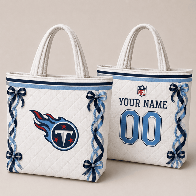 SPECIAL EDITION - NEW CUSTOMIZED NFL31 TST TENNESSEE TITANS QUILTED TOTE BAG