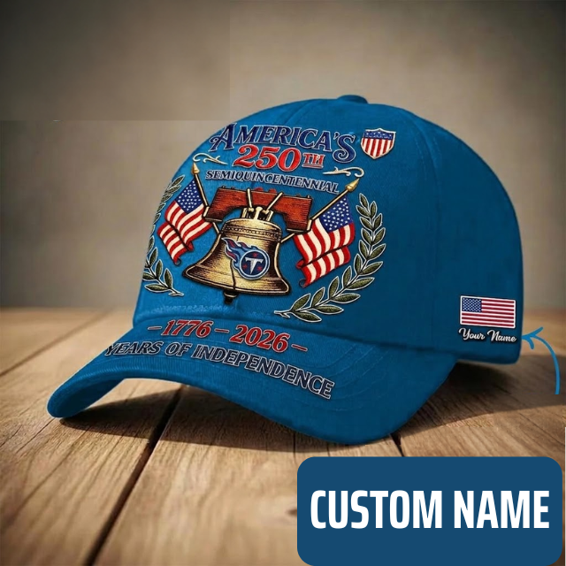ELITE EDITION - NEW CUSTOMIZED NFL31 TST TENNESSEE TITANS INDEPENDENCE DAY CAP