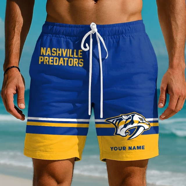 EXCLUSIVE EDITION - NEW CUSTOMIZED NHL31 NVP NASHVILLE PREDATORS SHORT PANTS