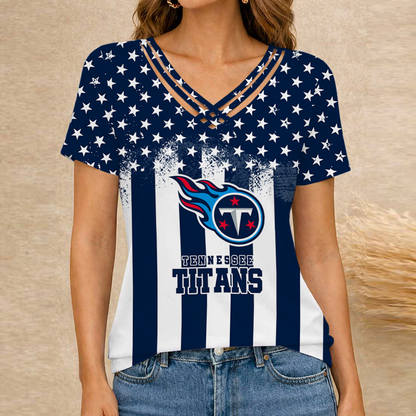 [SPECIAL OFFER] NEW CUSTOMIZED NFL31 TST TENNESSEE TITANS V-NECK SHIRT