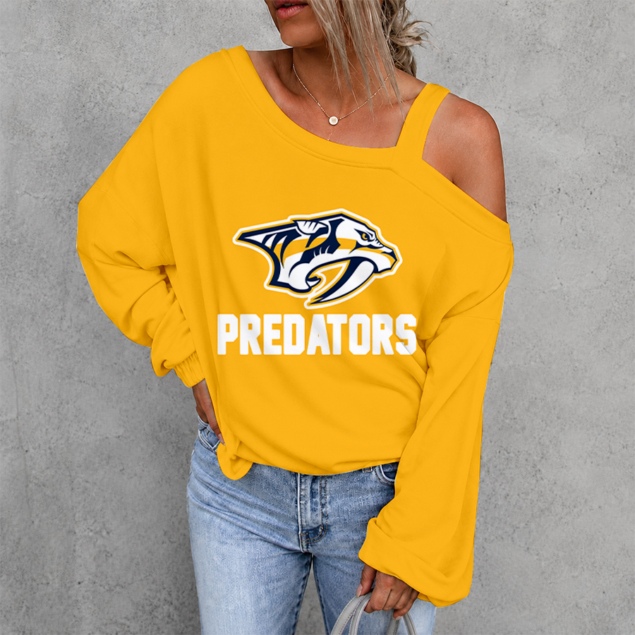 [SUPER SALE] NEW CUSTOMIZED NHL31 NVP NASHVILLE PREDATORS DROP SHOULDER SWEATSHIRT
