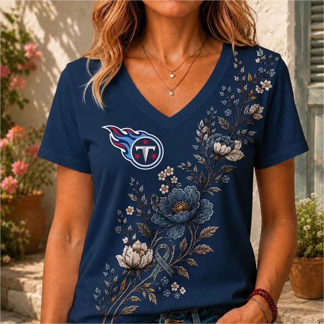 ELITE EDITION - NEW CUSTOMIZED NFL31 TST TENNESSEE TITANS V-NECK FEMALE SHIRT