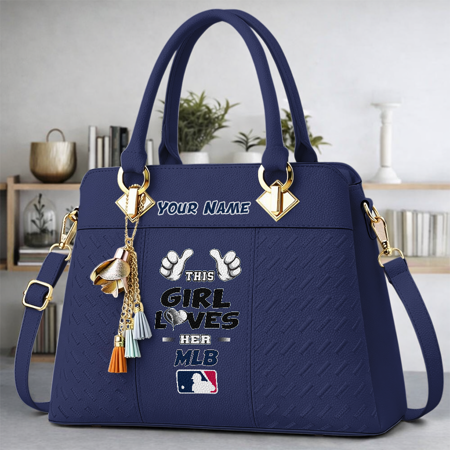 LIMITED EDITION - NEW CUSTOMIZED MLB31 MAJOR LEAGUE BASEBALL ZIP HANDBAG MULTICOLOR