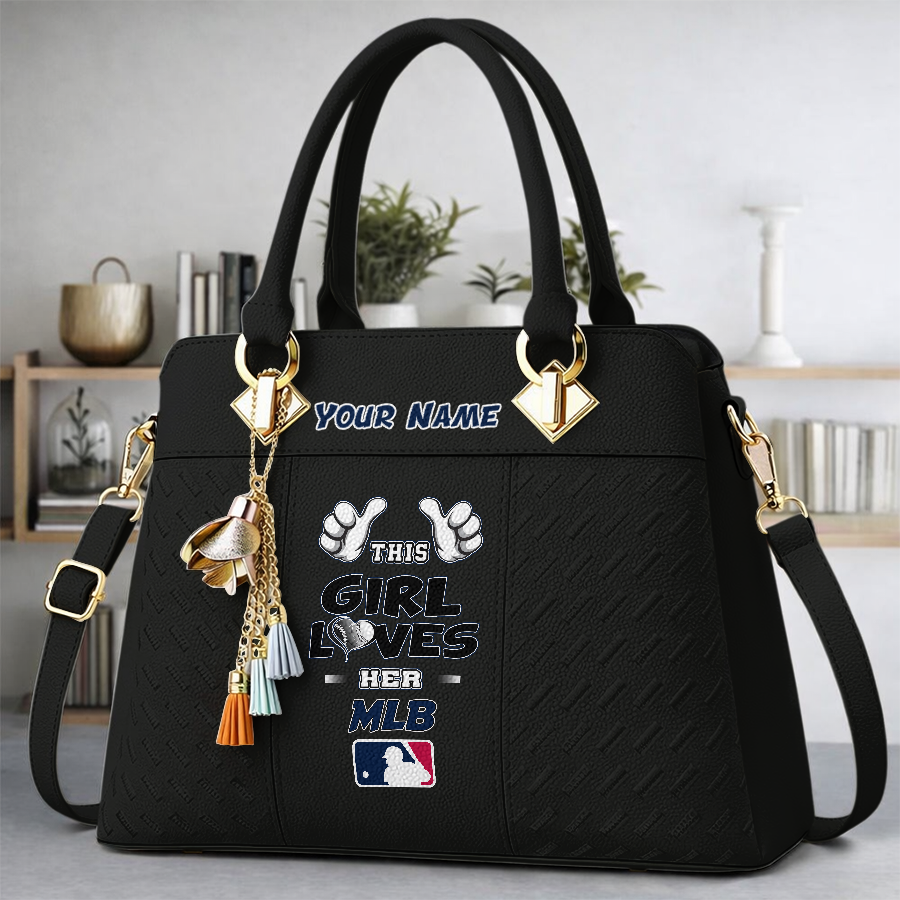 LIMITED EDITION - NEW CUSTOMIZED MLB31 MAJOR LEAGUE BASEBALL ZIP HANDBAG MULTICOLOR