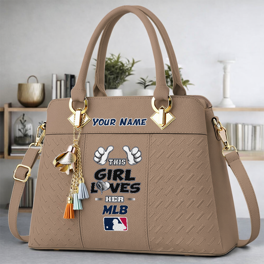 LIMITED EDITION - NEW CUSTOMIZED MLB31 MAJOR LEAGUE BASEBALL ZIP HANDBAG MULTICOLOR