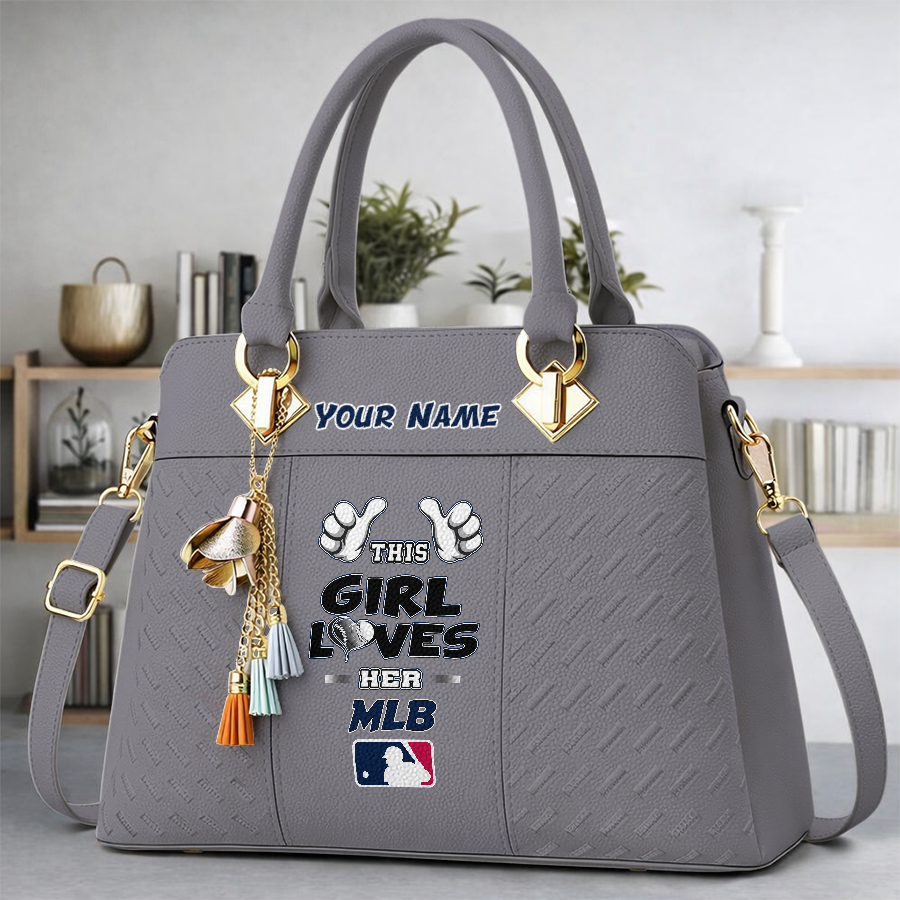 LIMITED EDITION - NEW CUSTOMIZED MLB31 MAJOR LEAGUE BASEBALL ZIP HANDBAG MULTICOLOR