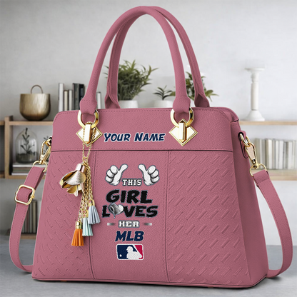 LIMITED EDITION - NEW CUSTOMIZED MLB31 MAJOR LEAGUE BASEBALL ZIP HANDBAG MULTICOLOR