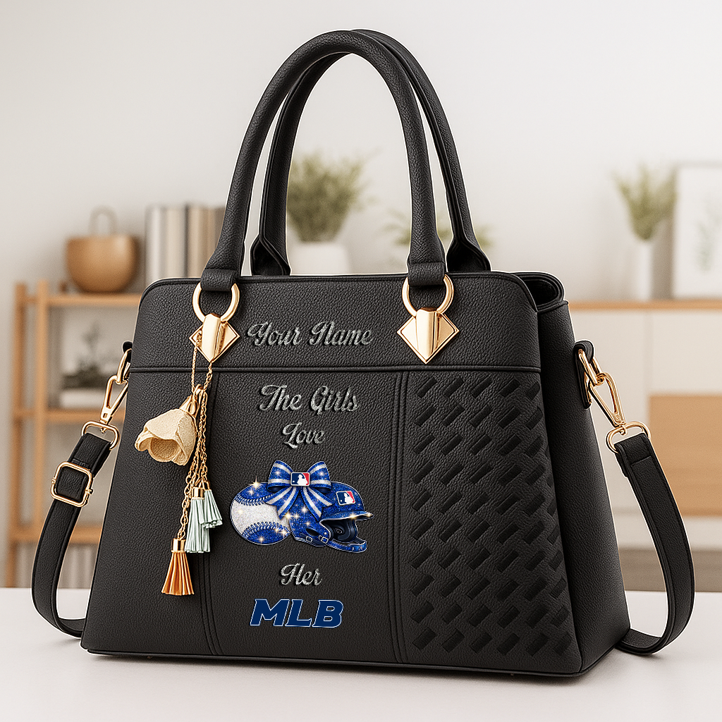 LIMITED EDITION - NEW CUSTOMIZED MLB31 MAJOR LEAGUE BASEBALL  ZIP HANDBAG MULTICOLOR