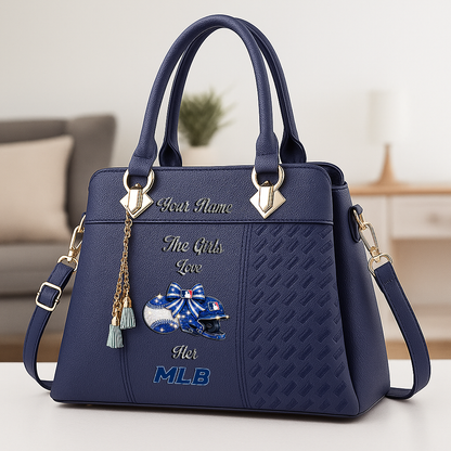 LIMITED EDITION - NEW CUSTOMIZED MLB31 MAJOR LEAGUE BASEBALL  ZIP HANDBAG MULTICOLOR