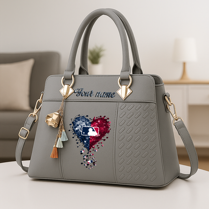 LIMITED EDITION - NEW CUSTOMIZED MLB31 MAJOR LEAGUE BASEBALL ZIP HANDBAG MULTICOLOR
