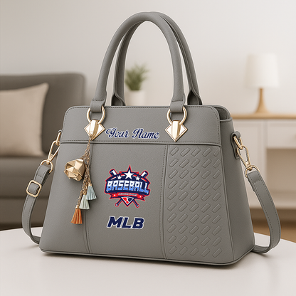 LIMITED EDITION - NEW CUSTOMIZED MLB31 MAJOR LEAGUE BASEBALL ZIP HANDBAG MULTICOLOR