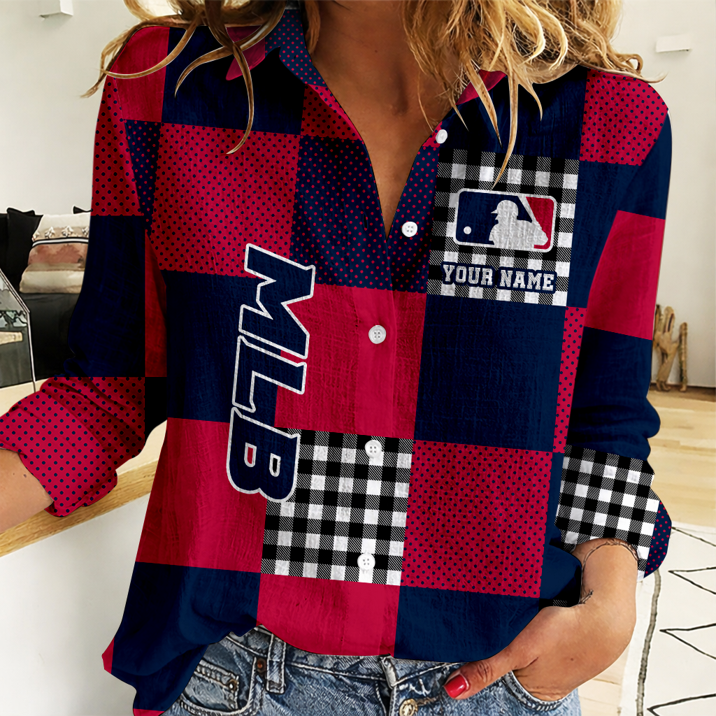 LIMITED EDITION - NEW CUSTOMIZED MLB31 MAJOR LEAGUE BASEBALL WOMEN CASUAL SHIRT FOR FAN