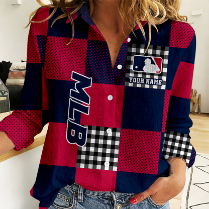 LIMITED EDITION - NEW CUSTOMIZED MLB31 MAJOR LEAGUE BASEBALL WOMEN CASUAL SHIRT FOR FAN