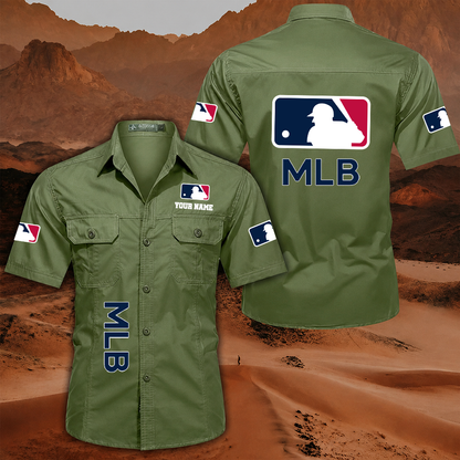 LIMITED EDITION - NEW CUSTOMIZED MLB31 MAJOR LEAGUE BASEBALL MEN'S CARGO SHIRT