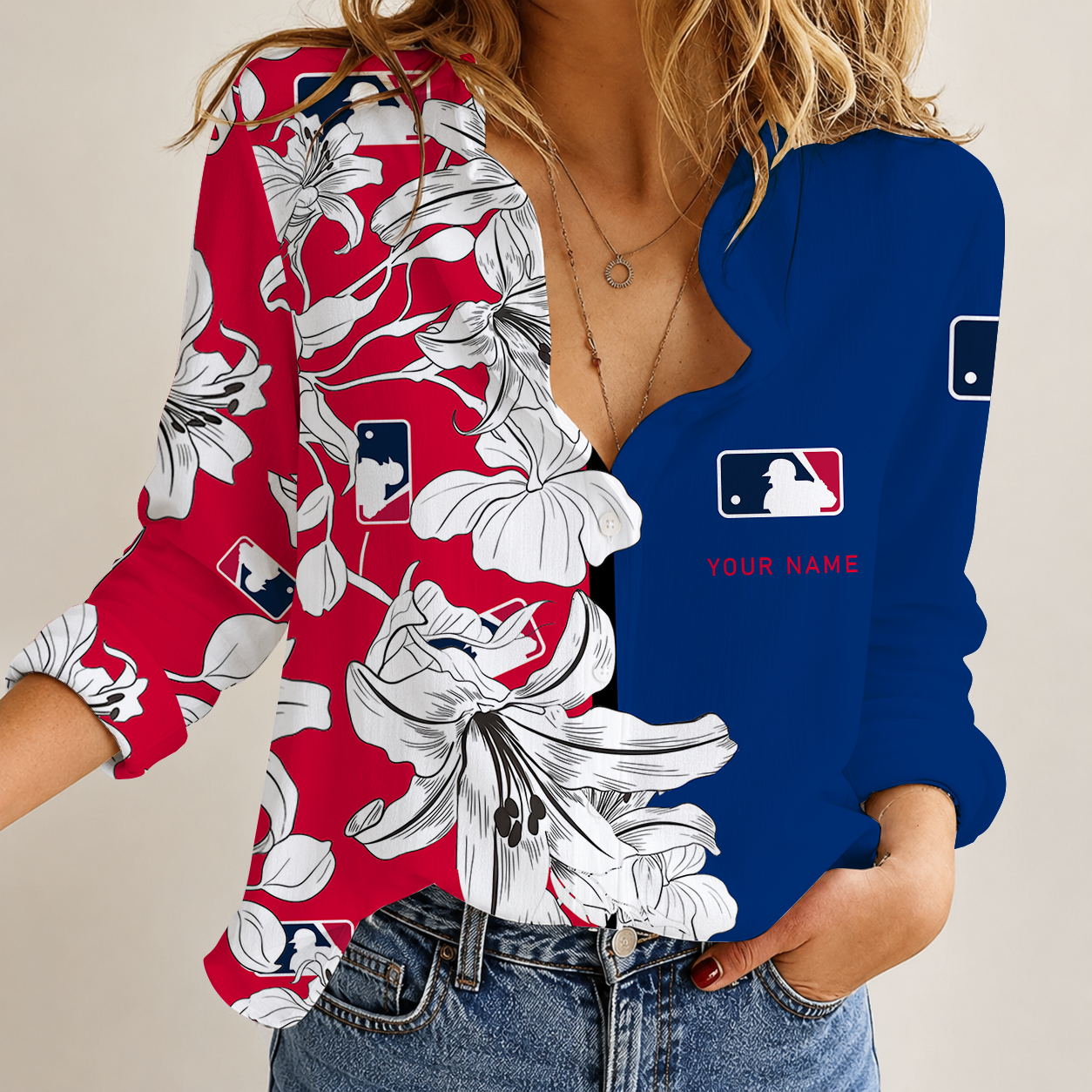 [FLASH SALE] NEW CUSTOMIZED MLB31 MAJOR LEAGUE BASEBALL WOMEN CASUAL SHIRT