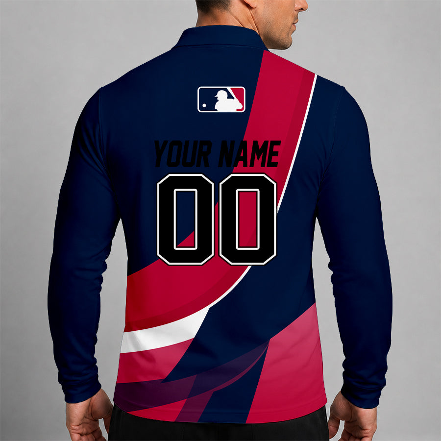 [FLASH SALE] NEW CUSTOMIZED MLB31 MAJOR LEAGUE BASEBALL MEN'S LONG SLEEVE POLO