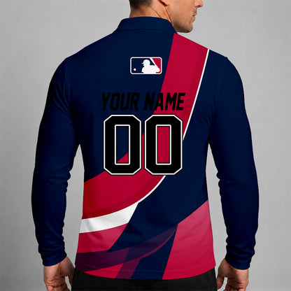[FLASH SALE] NEW CUSTOMIZED MLB31 MAJOR LEAGUE BASEBALL MEN'S LONG SLEEVE POLO
