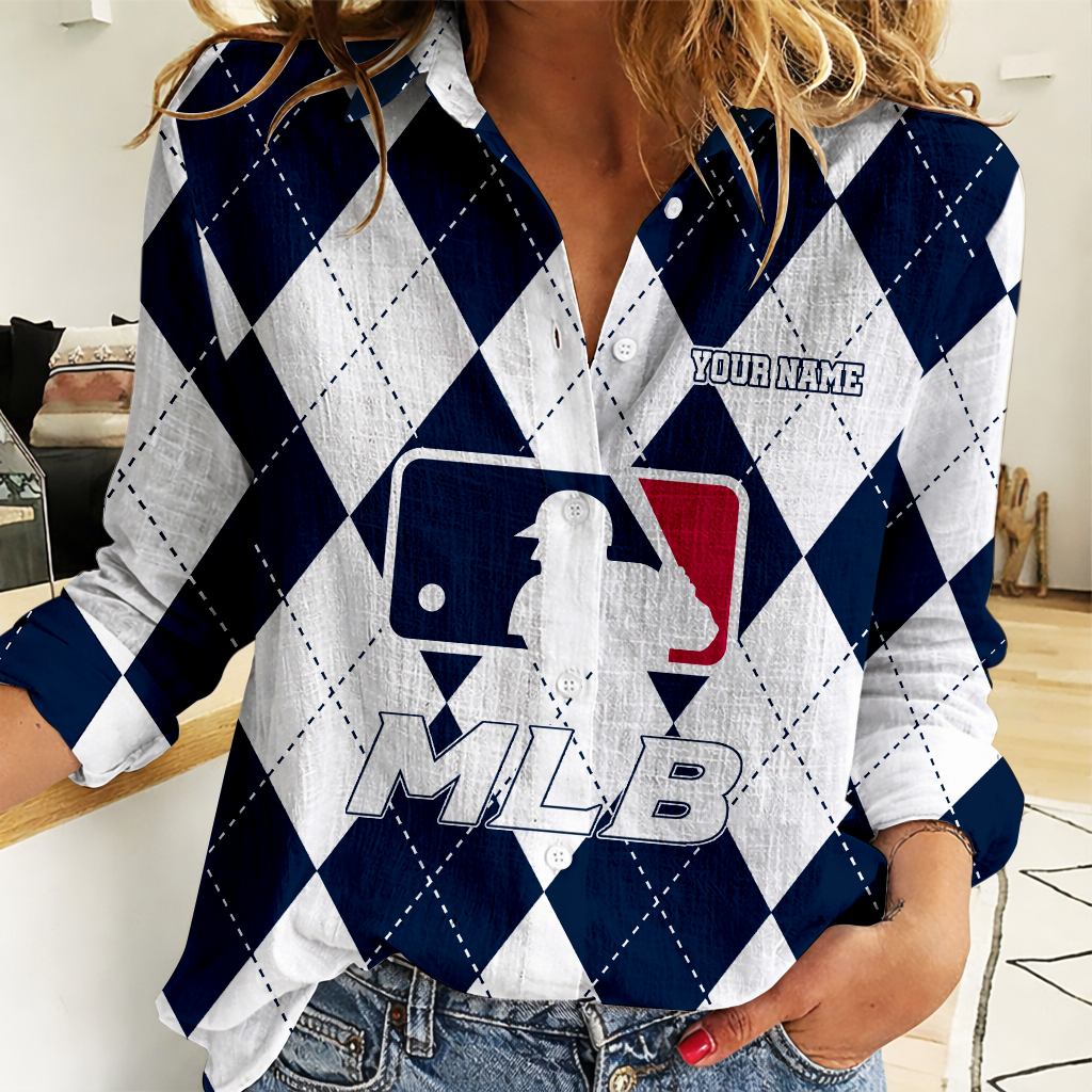 LIMITED EDITION - NEW CUSTOMIZED MLB31 MAJOR LEAGUE BASEBALL WOMEN CASUAL SHIRT FOR FAN